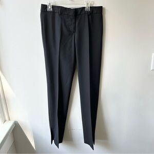 Theory black wool women’s low rise dress pants with ankle vent